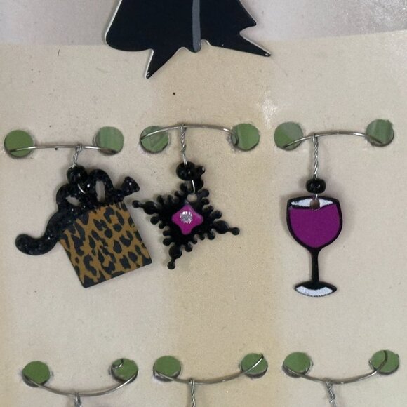 SUNSET VISTA DESIGN WINE BOTTLE CHARM SET:NWT WINE BOTTLE CHARM + 6 GLASS CHARMS - Picture 6 of 8